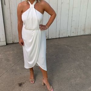 Shona Joy Knot Draped Dress Ivory Size 12